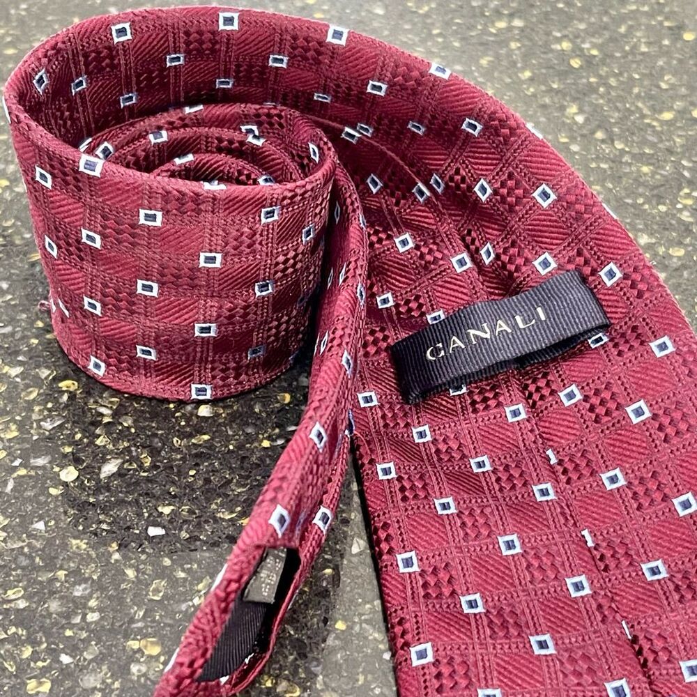 Canali Burgundy Silk Tie.
